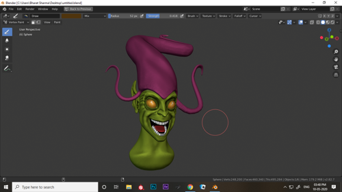 green goblin head sculpt preview image